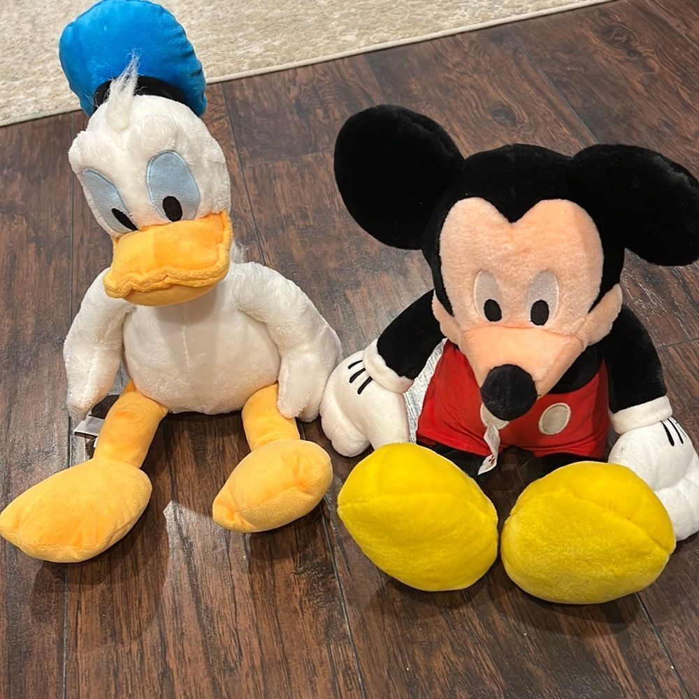 Disney World Donald Duck and Mickey bundle Authentic Plush Stuffed‎ Animal 16"